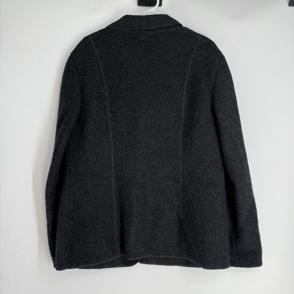 Lands End 100% Wool Cardigan Jacket 3 Button Gray Outdoor Women Size 18 TALL - Picture 7 of 12